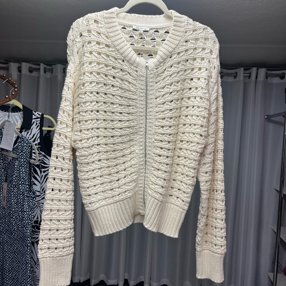 Z Supply Cream Cable Knit Cardigan Sweater